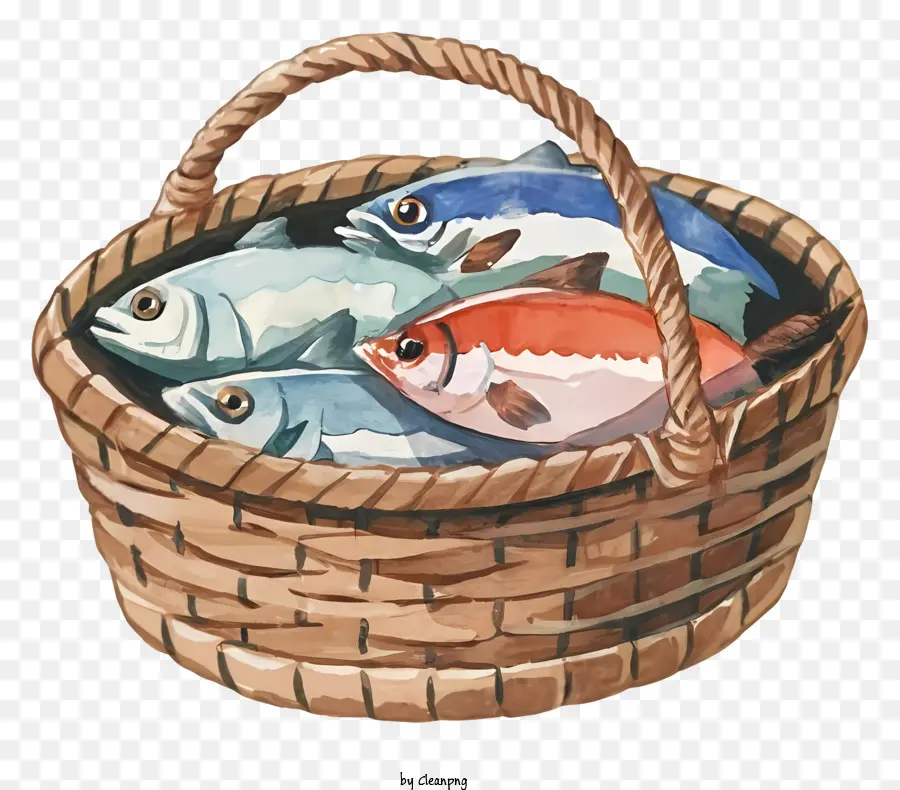 Dibujos Animados，Cesta De Pescado PNG