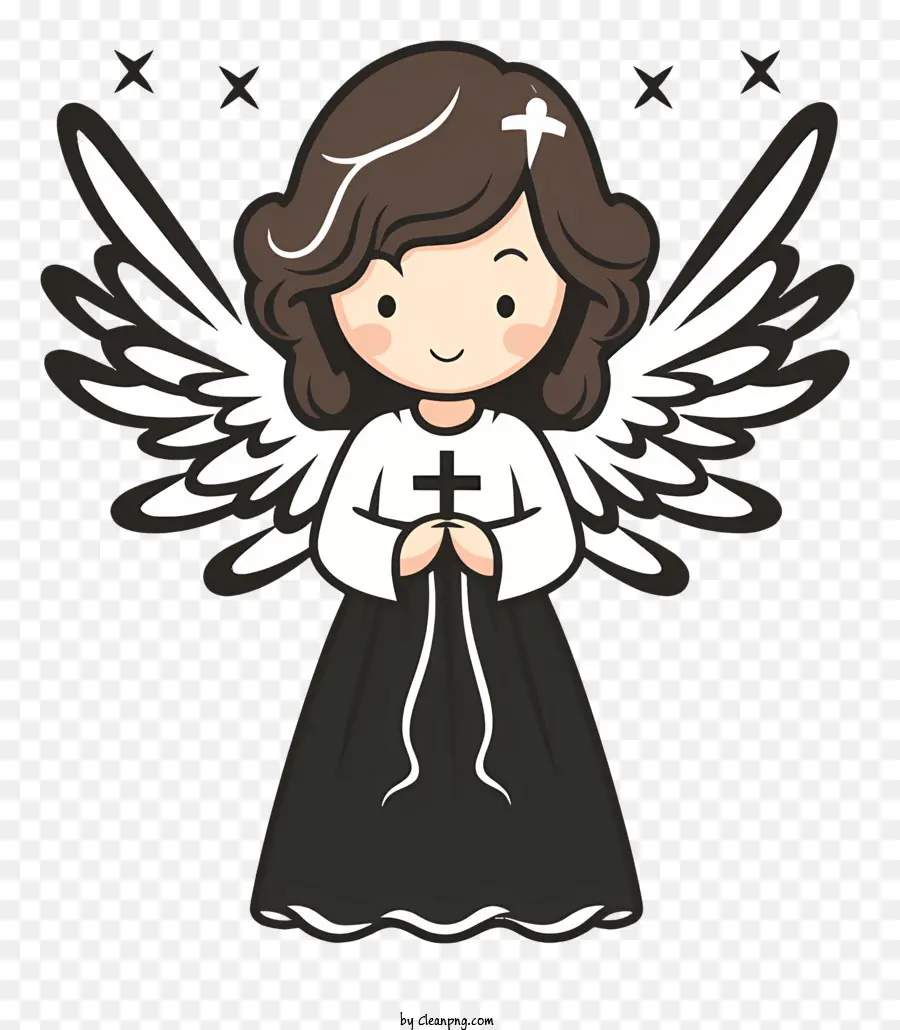 De Dibujos Animados De ángel，En Blanco Y Negro De ángel PNG