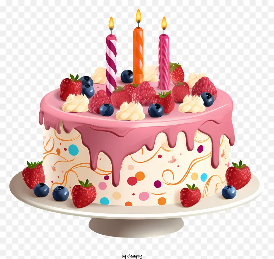 Pastel De Cumpleaños，Pastel De Cumpleaños Rosa PNG