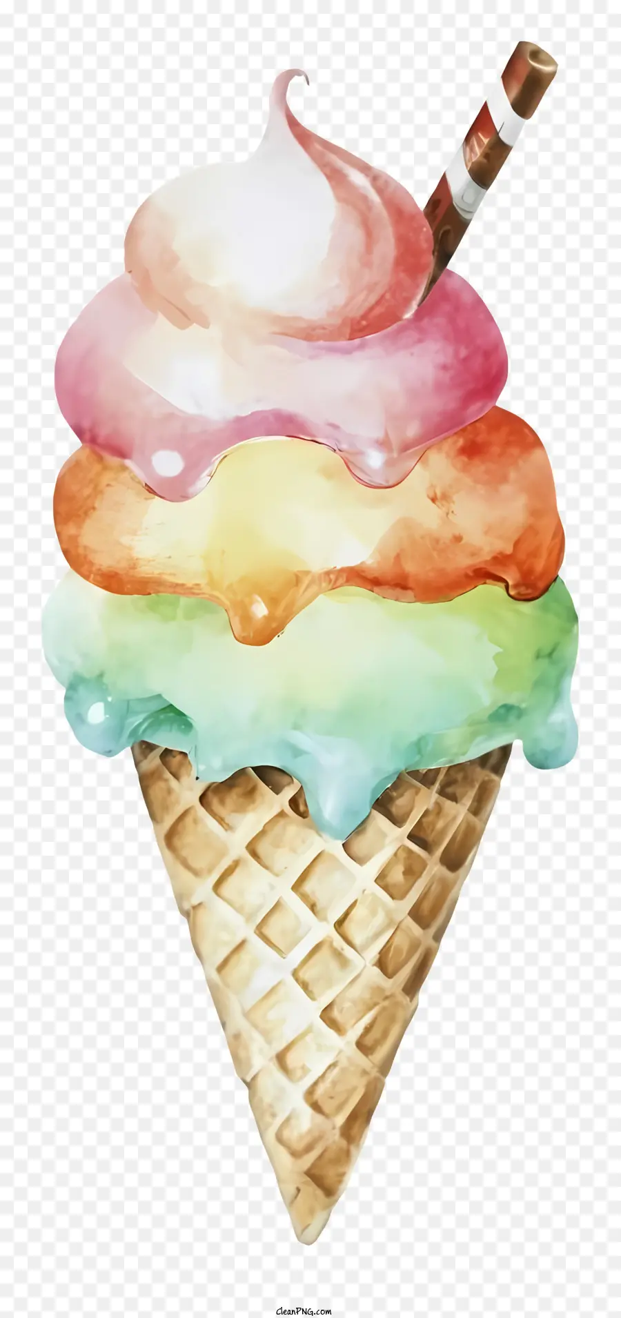 La Historieta，Cono De Helado De Rainbow PNG