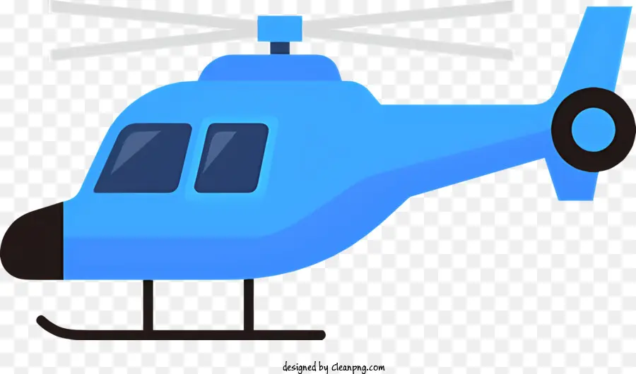 Azul Helicóptero，Cuchilla Del Rotor Negro PNG