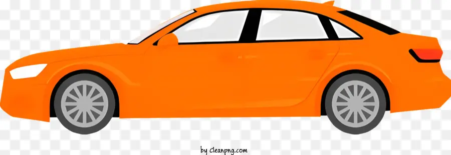 Orange Coche，Acento De Capucha Blanca PNG