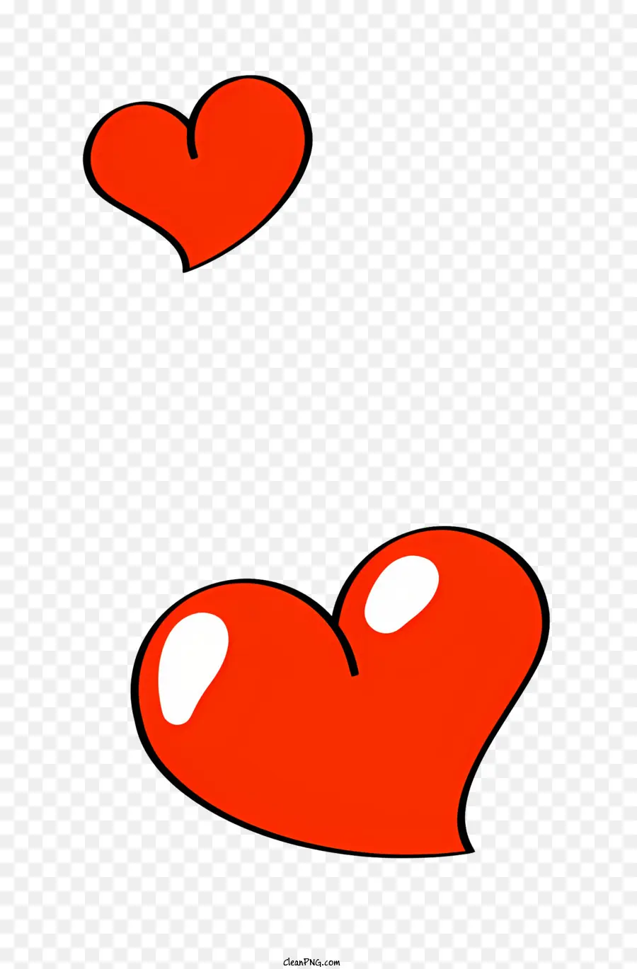 Black Background，Corazones Rojos PNG