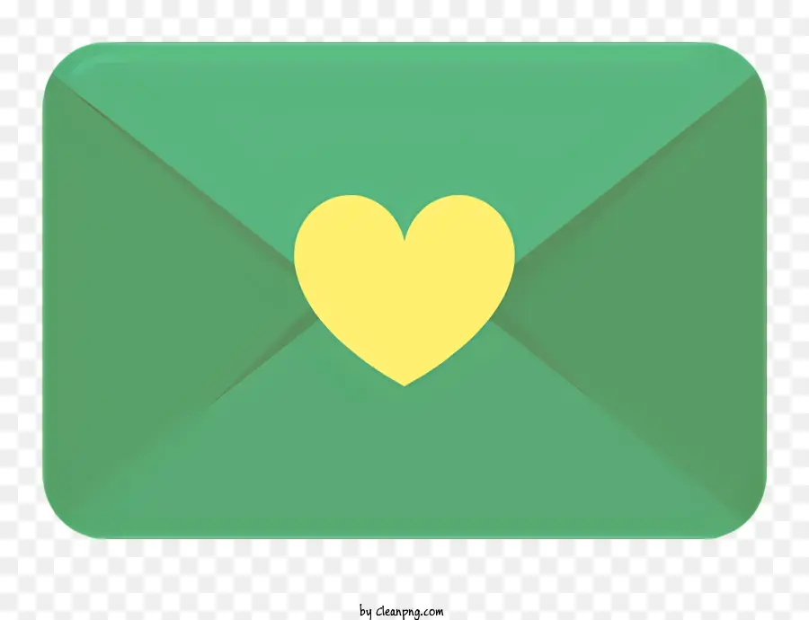 Sobre Verde，Corazón Amarillo PNG