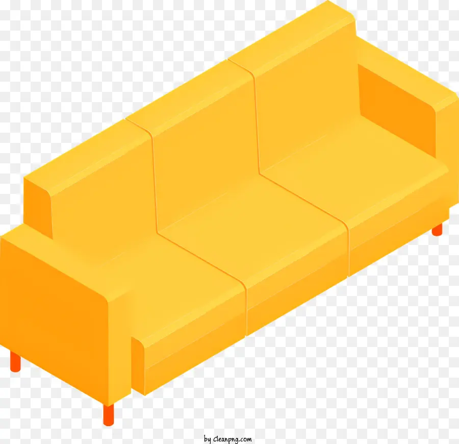 Sofá Amarillo，Base De Madera PNG