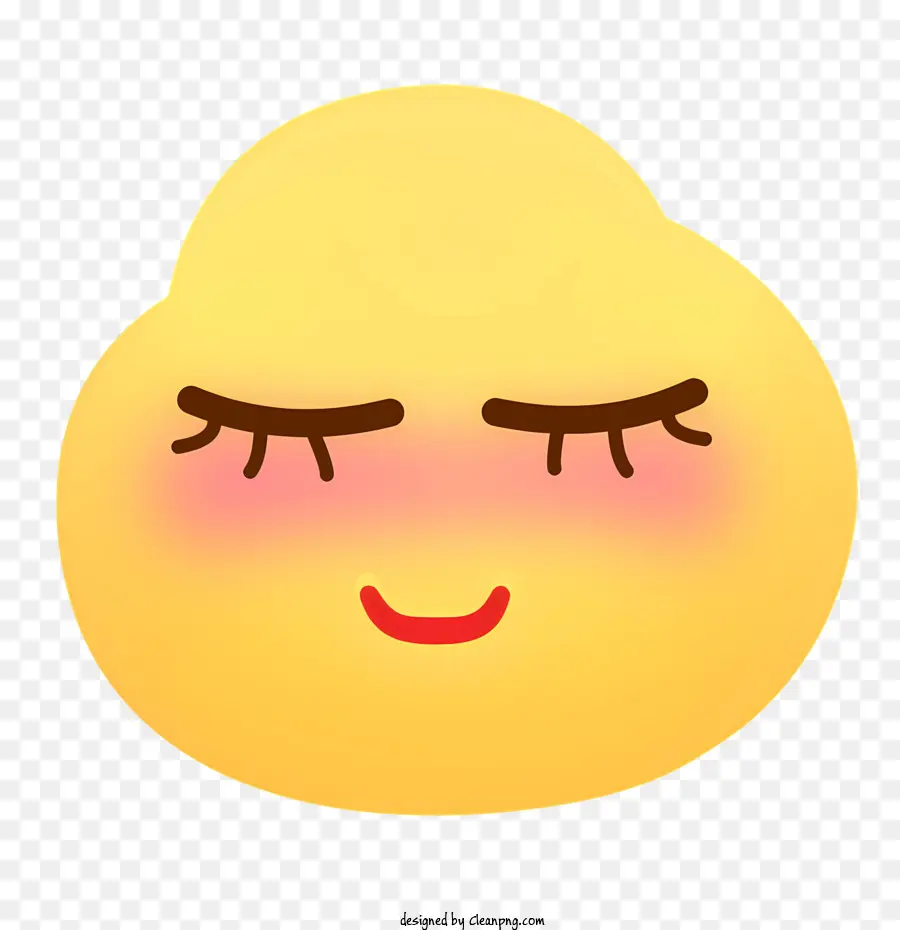 Emoticón Amarillo，Los Ojos Cerrados PNG