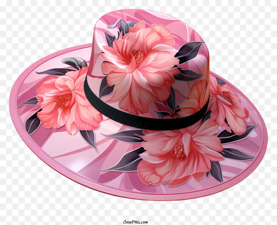 Sombrero，Sombrero Floral Rosa PNG