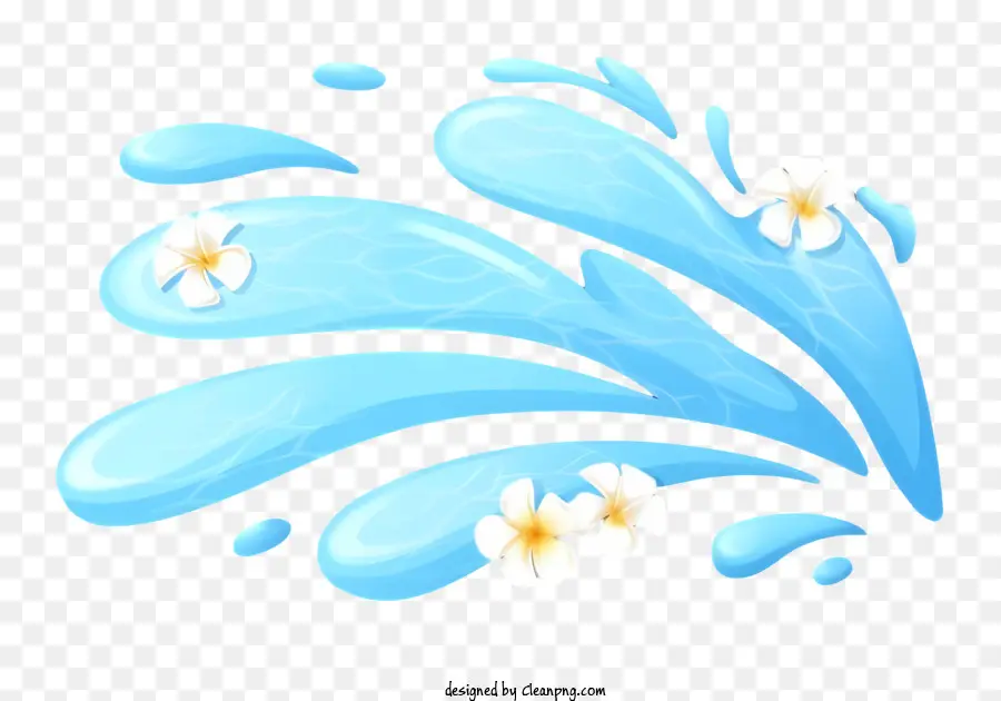Salpicaduras De Agua，Flores Blancas PNG