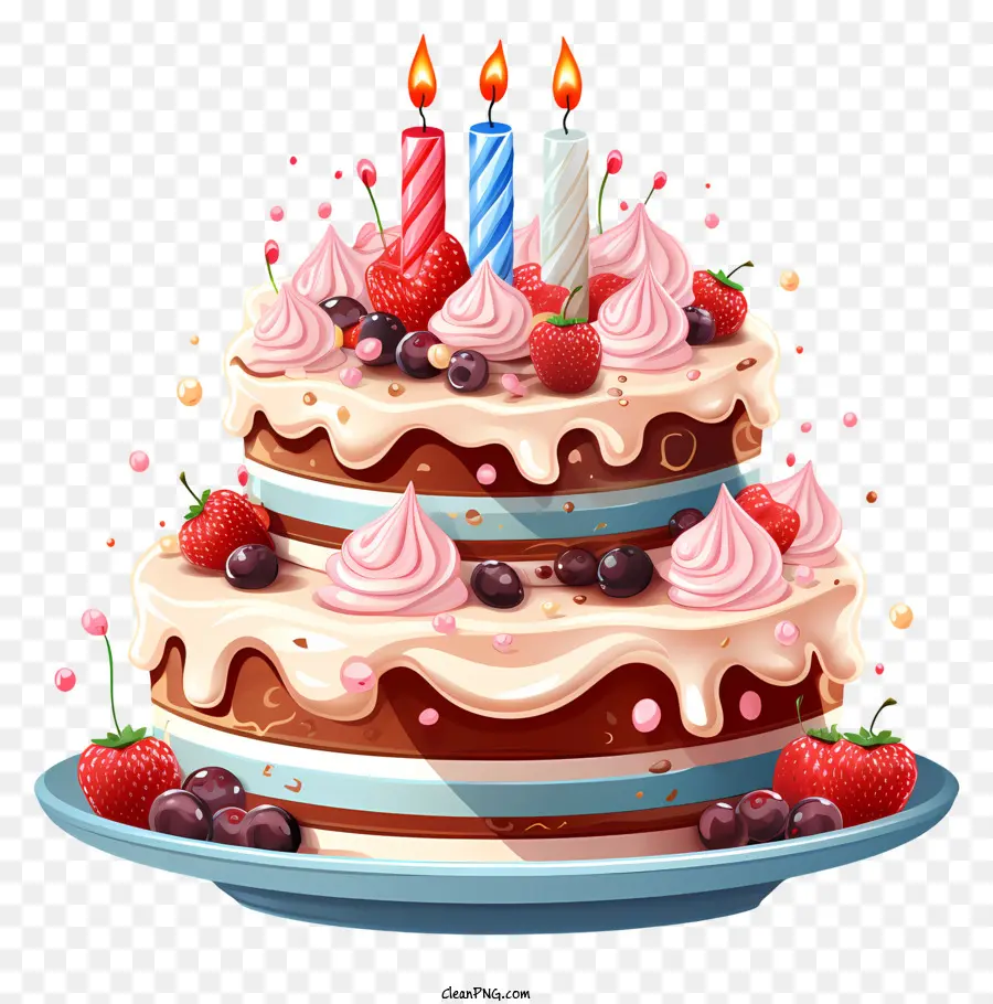 Pastel De Cumpleaños，Velas PNG