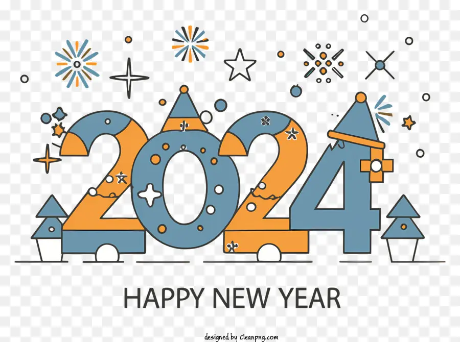 Icono，2024 Feliz Año Nuevo PNG