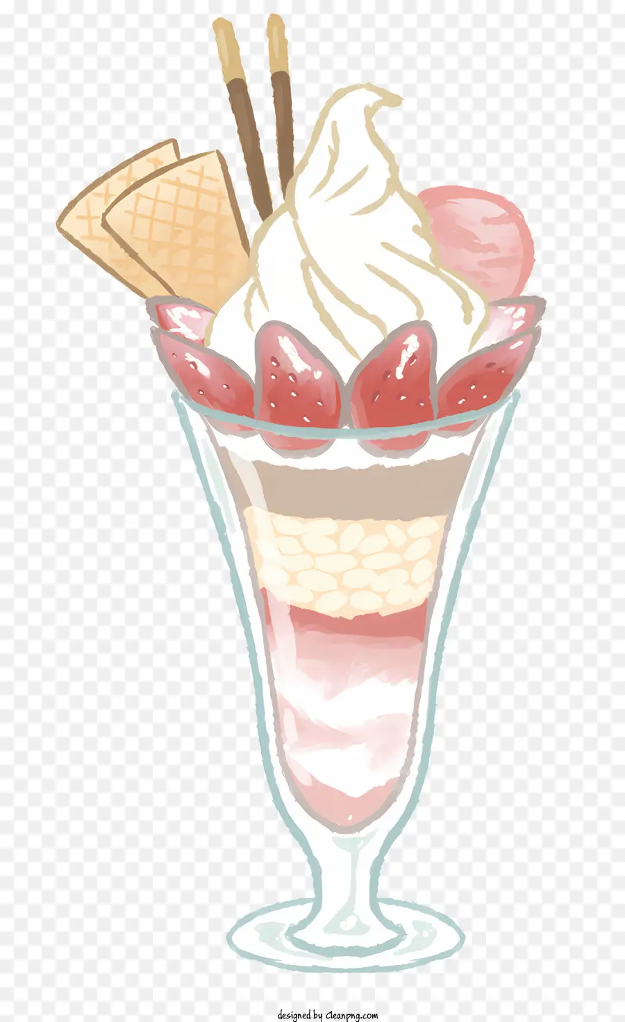 Helado，Fresas Rebanadas PNG