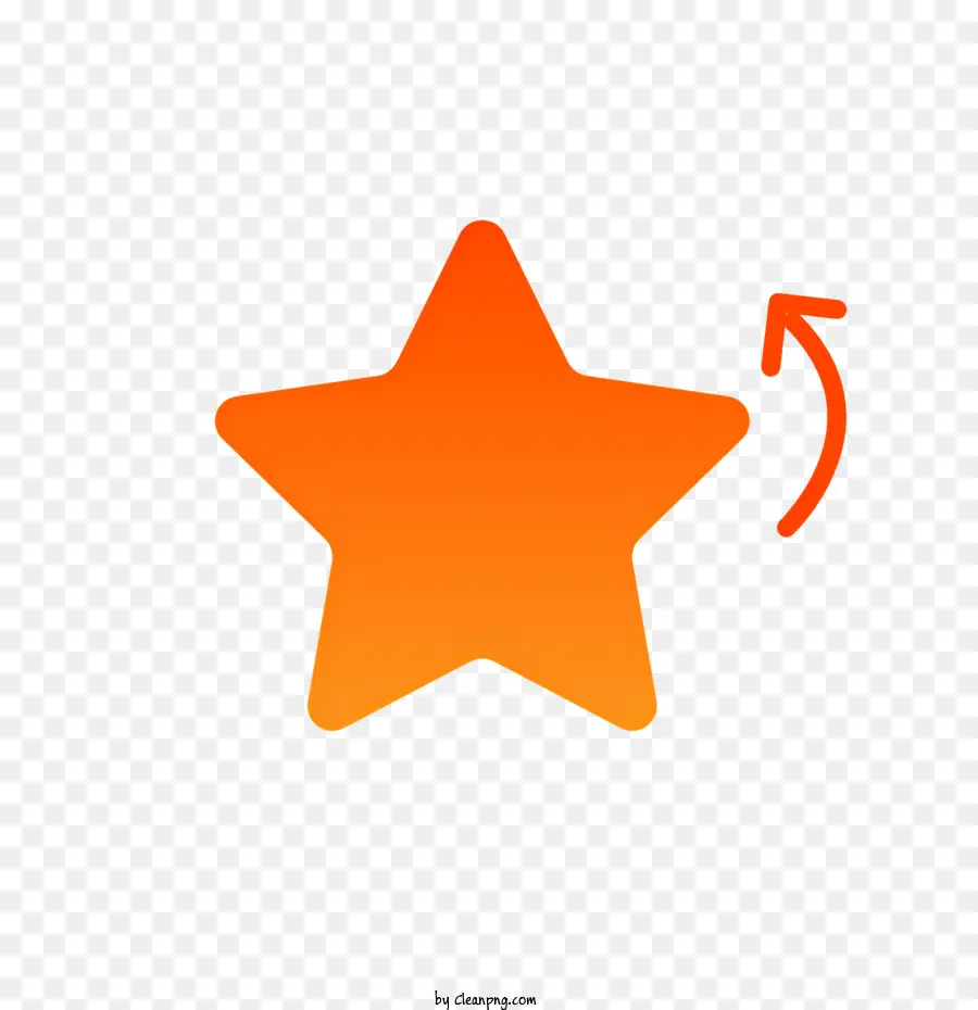 Icono De Estrella Naranja，Flecha Roja Apuntando Hacia Arriba PNG