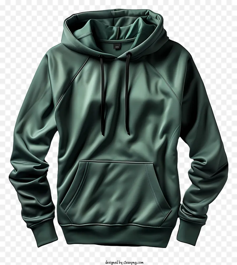 Sudadera Con Capucha，De Color Verde Oscuro PNG