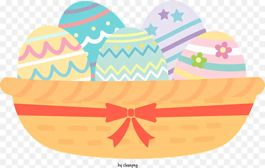 Canasta De Pascua，Decoración De Huevos PNG