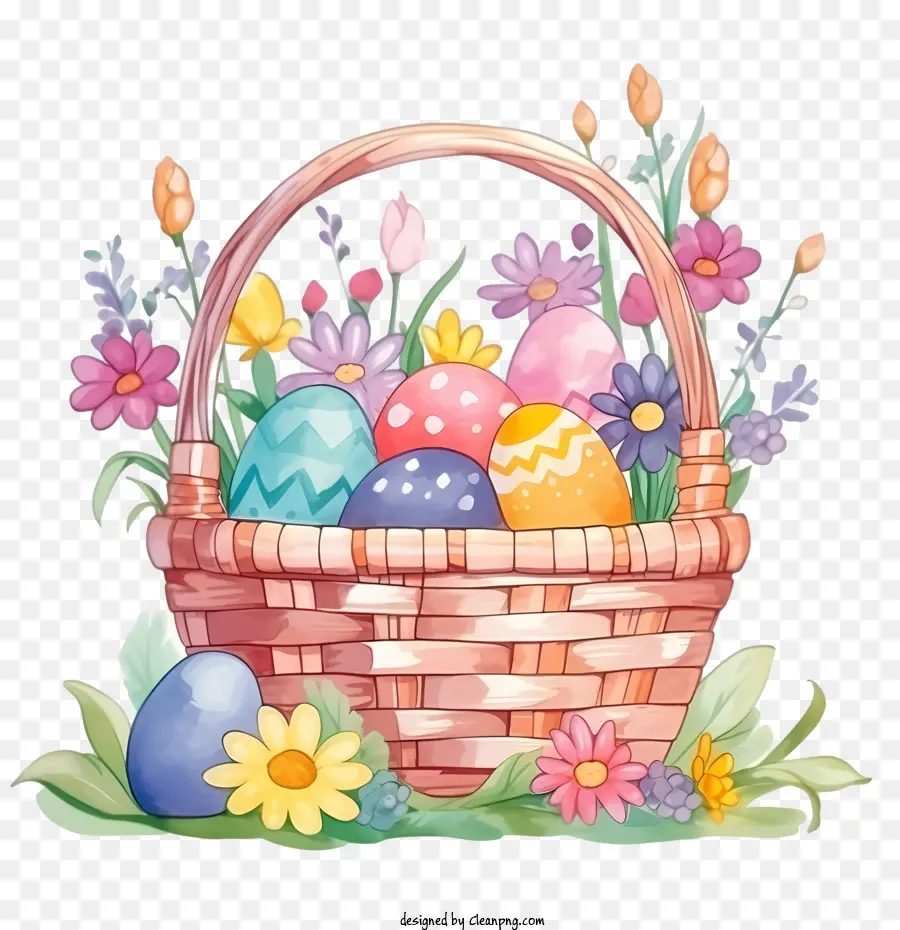 Canasta De Pascua，Huevos De Pascua PNG