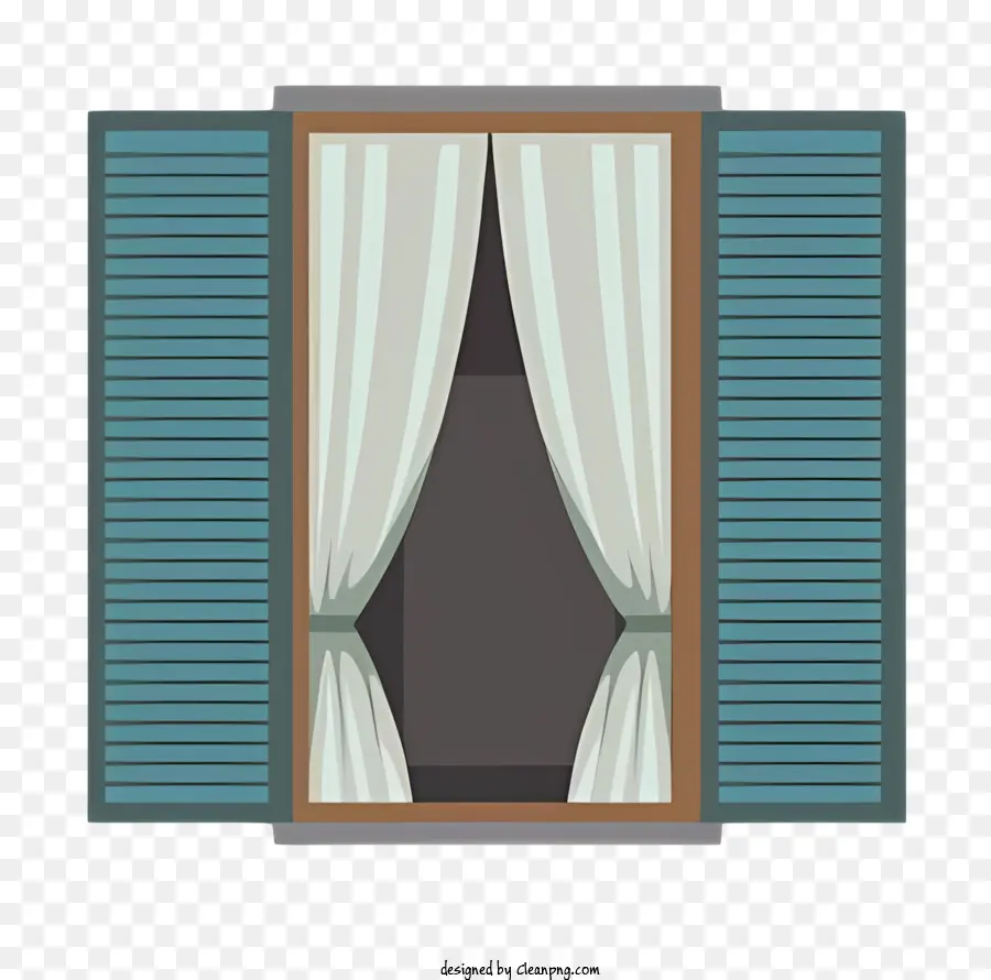 Cortinas De Las Ventanas，Cortinas Abiertas Y Cerradas PNG