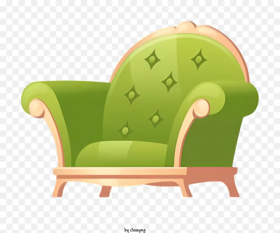 Verde Sillón，Sillón De Marco De Madera PNG