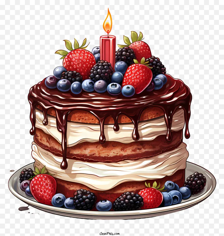 Pastel De Cumpleaños，Pastel De Cumpleaños De Chocolate PNG