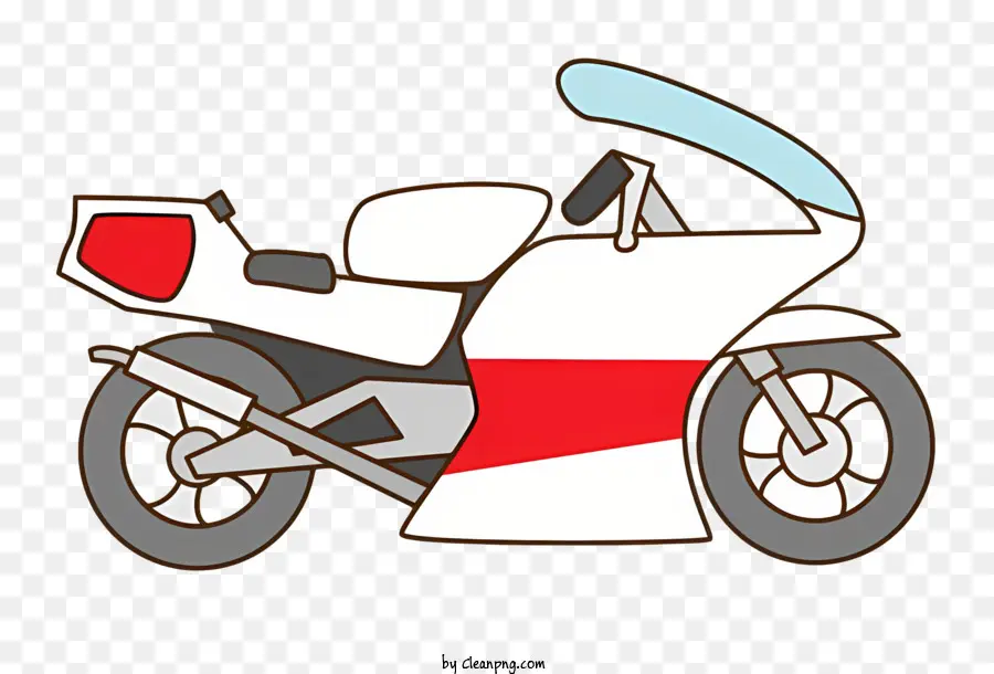 De Dibujos Animados De La Motocicleta，Motocicleta Roja Y Blanca PNG