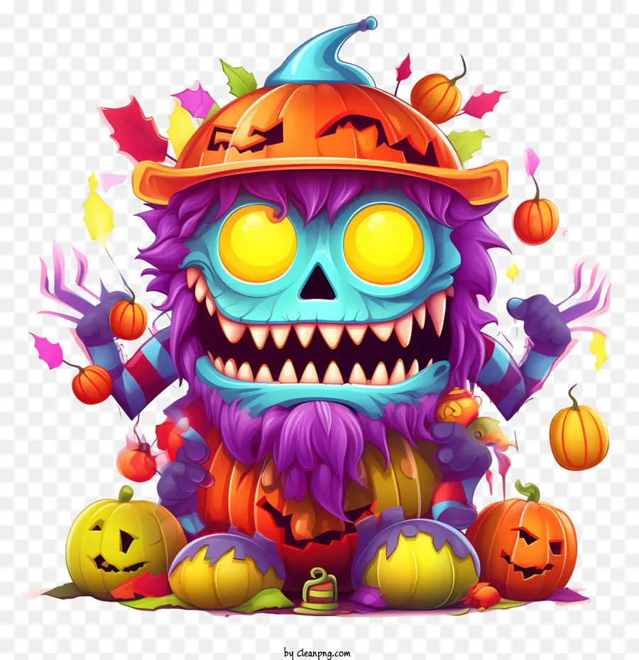 Lindo Monstruo，Calabaza De Halloween PNG