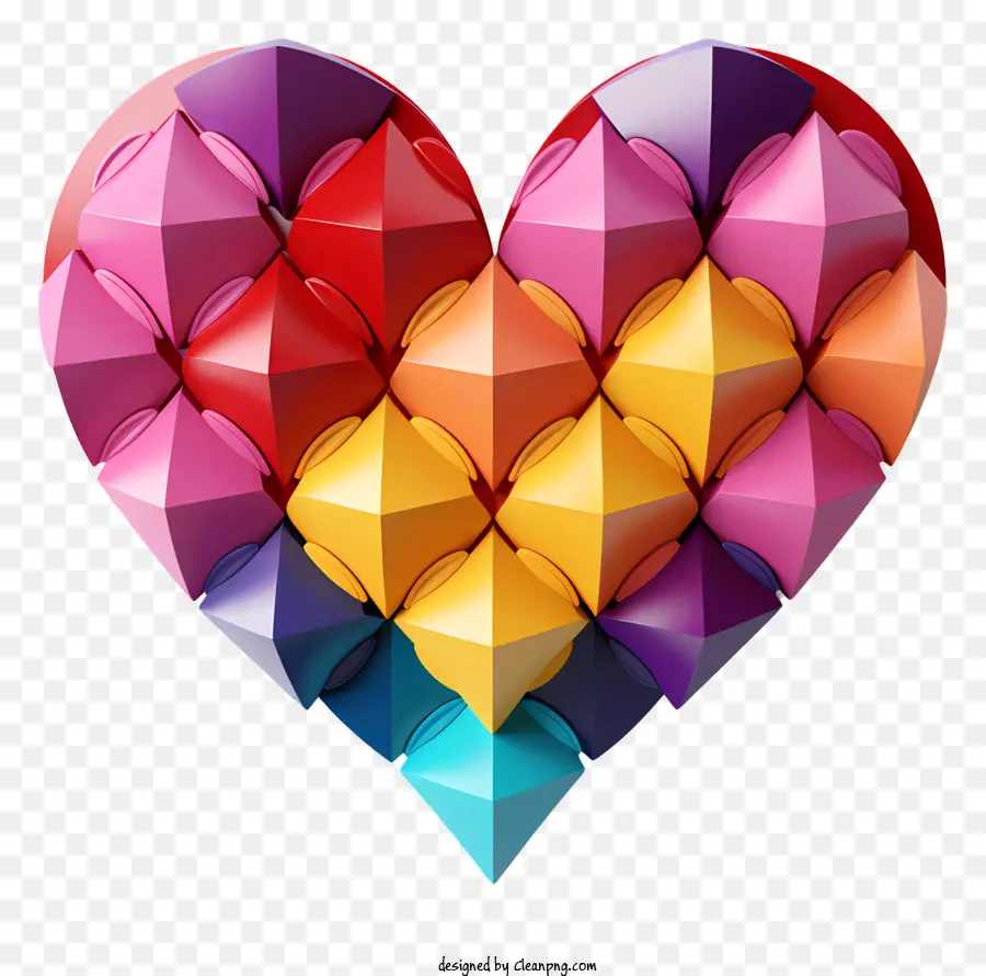 Corazón，Corazón Colorido De Papel PNG