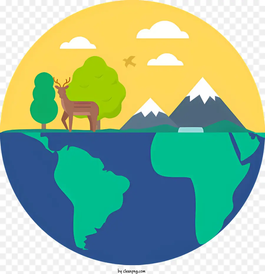 Flat Illustration，La Tierra PNG