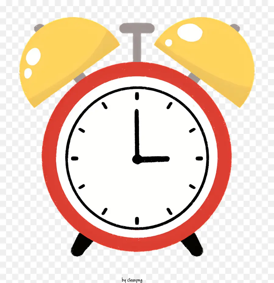 Reloj，Reloj Rojo Y Amarillo PNG