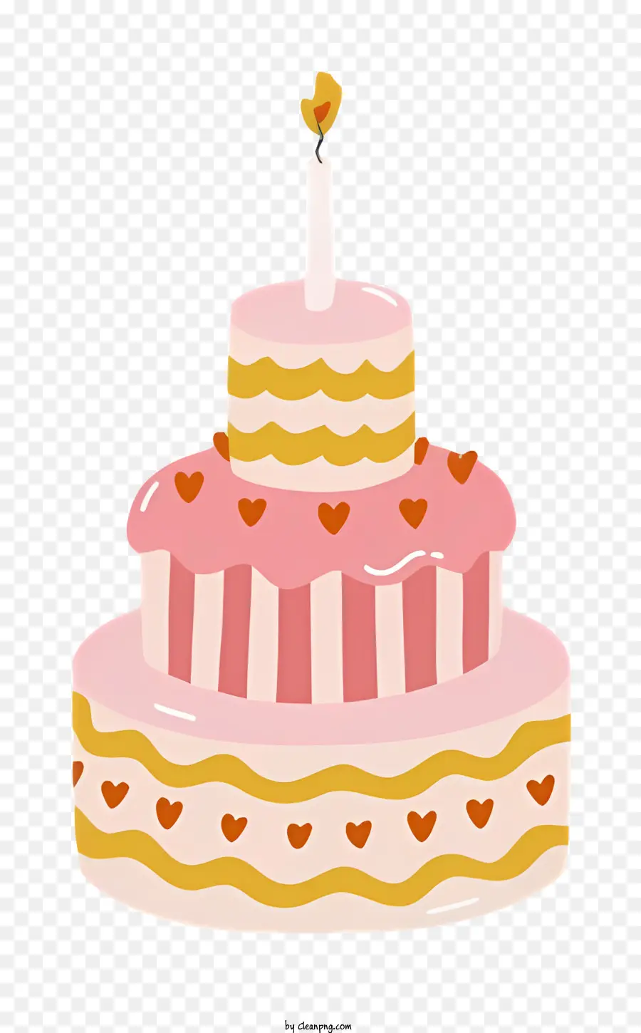 Pastel De Cumpleaños，Glaseado Rosa PNG