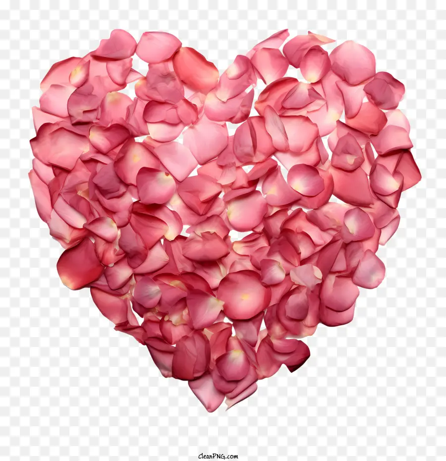 Corazón De Pétalos De Rosa，Corazón PNG