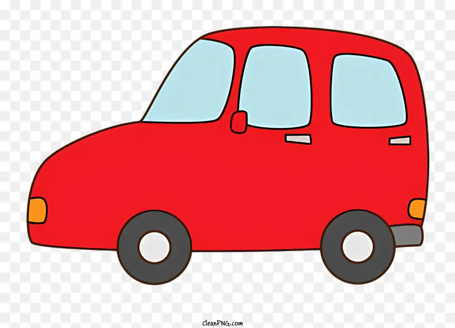 Coche Rojo，Coche Trasero Plano PNG