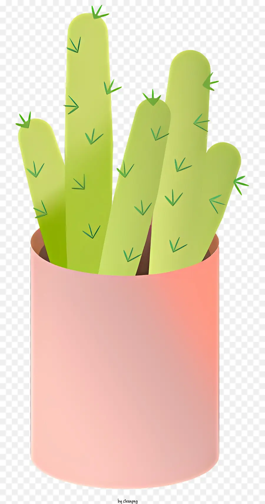 Bote De Cactus，Bote De Arcilla Rosa PNG