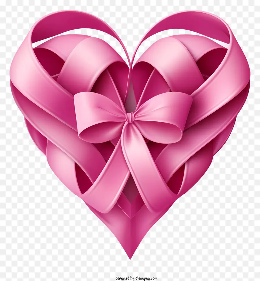 Corazón，Cinta Rosa PNG