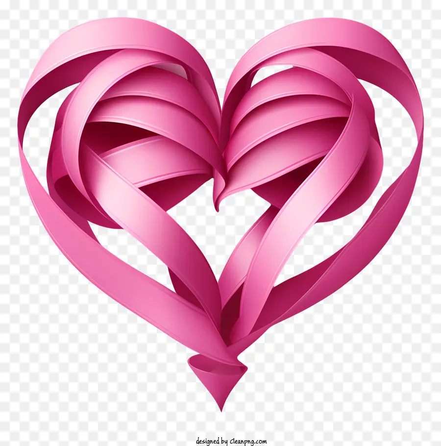 Corazón，Cinta Rosa PNG