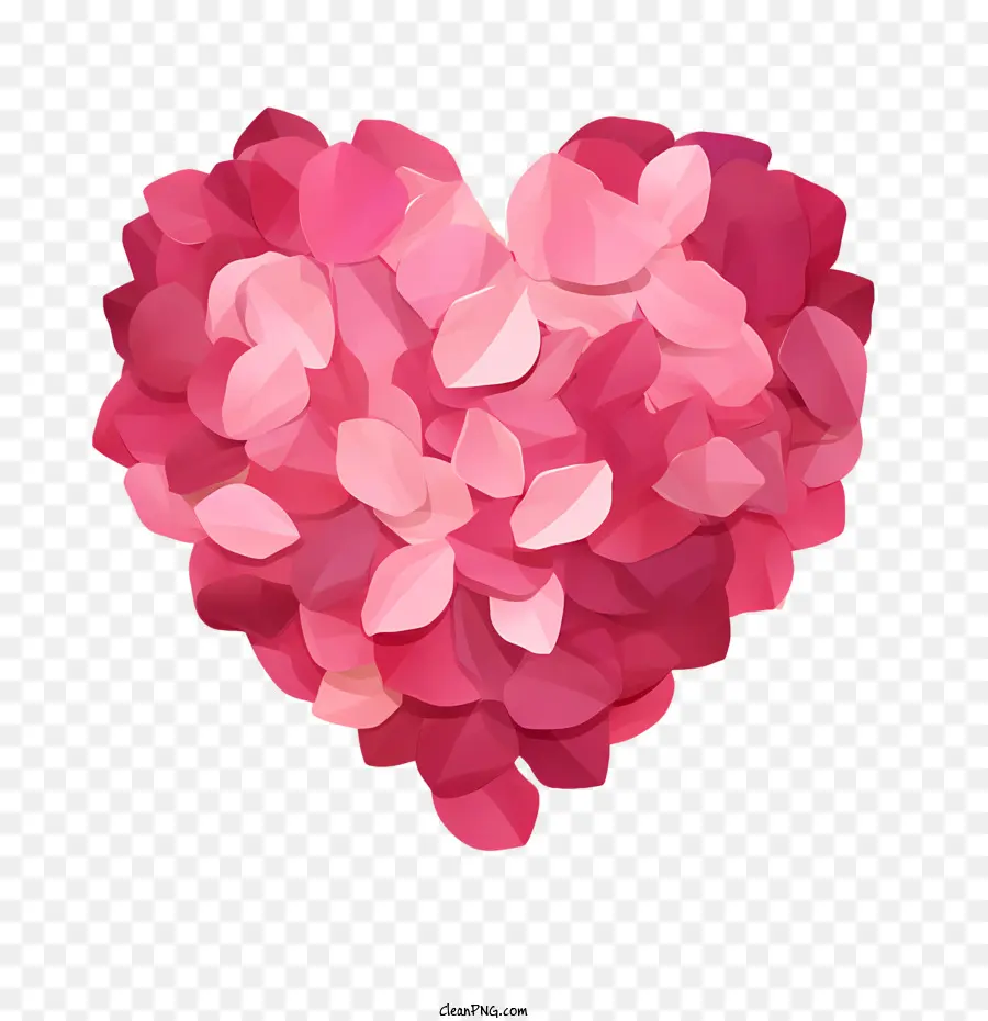 Corazón De Pétalos De Rosa，Amar PNG