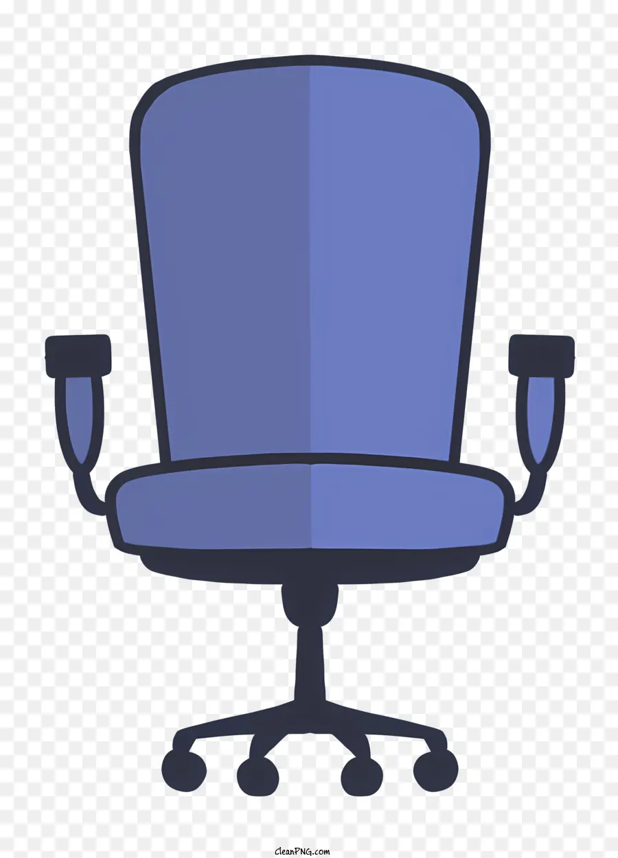 Azul Silla De Oficina，Asiento Negro Y Espalda PNG