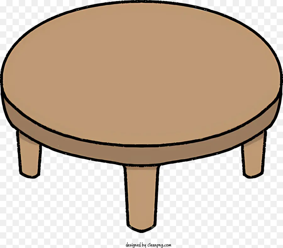 Mesa De Madera，Tapa Redonda PNG