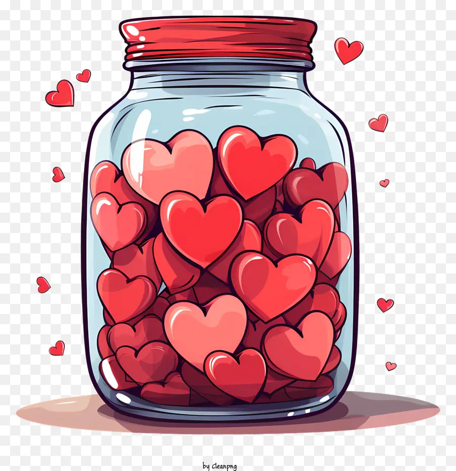 Tarro De Cristal Con Corazón，Corazones En Un Frasco PNG