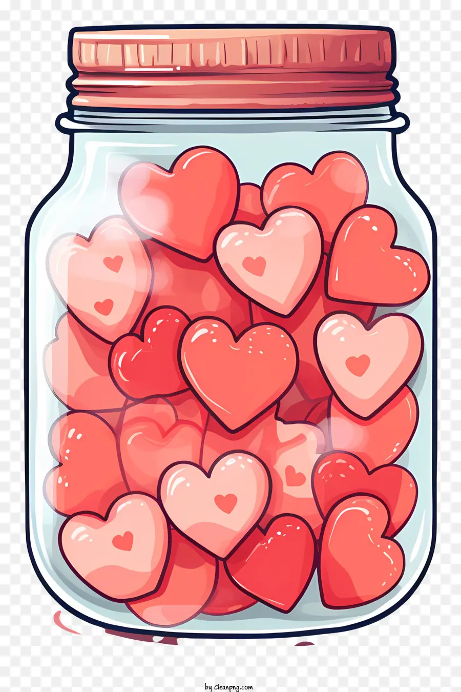 Tarro De Cristal Con Corazón，Corazones En Frasco PNG