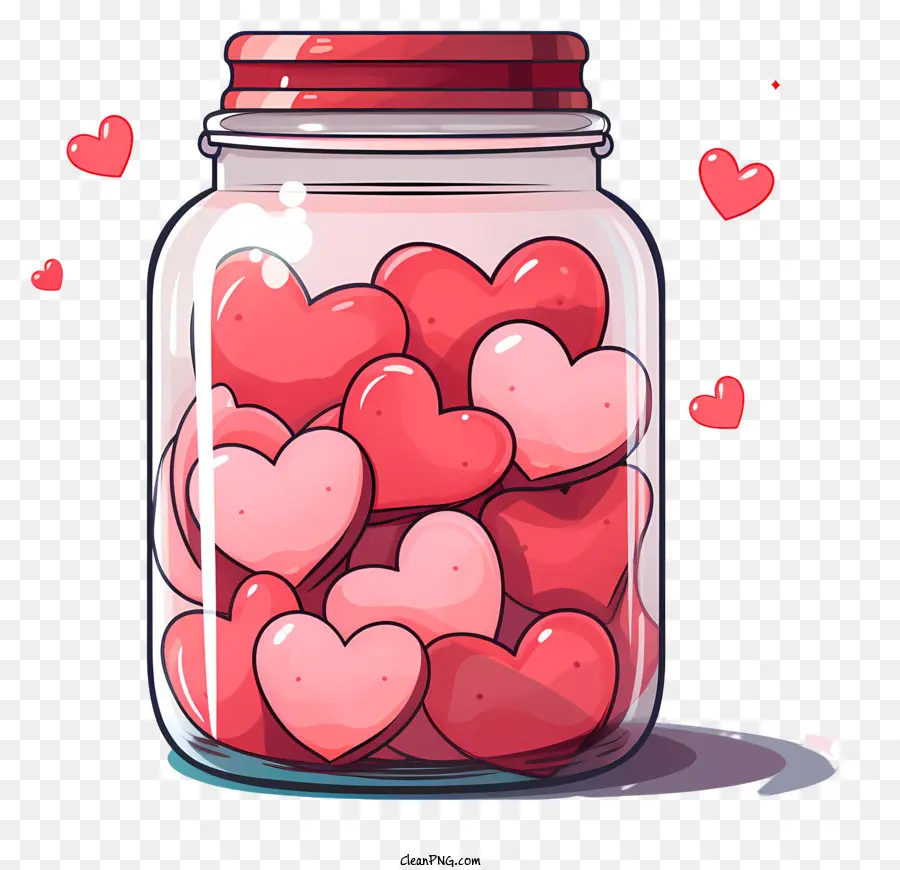 Tarro De Cristal Con Corazón，Corazones En Un Frasco PNG