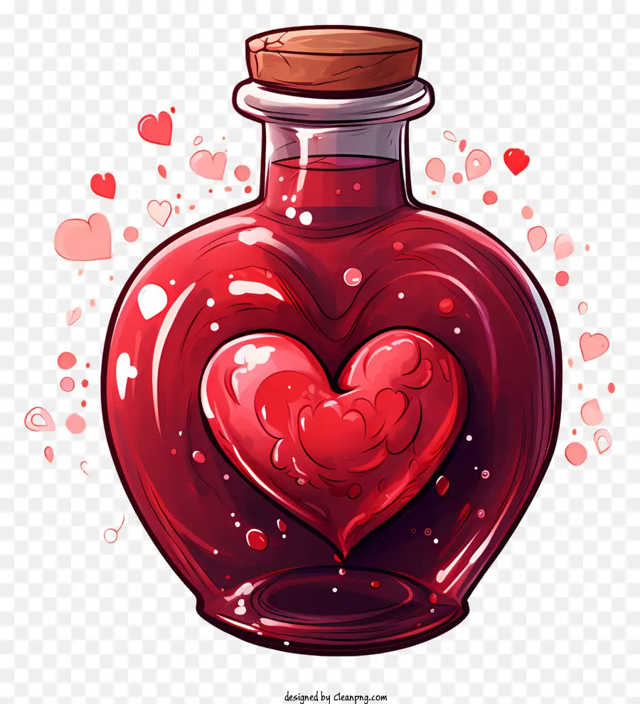 Jarra De Albañil Con Corazón，Líquido Rojo PNG