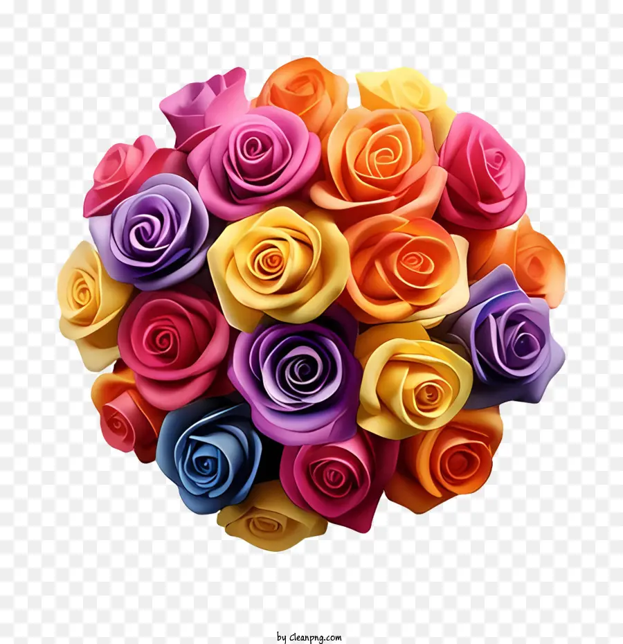 La Historieta，Rosas Multicolores PNG