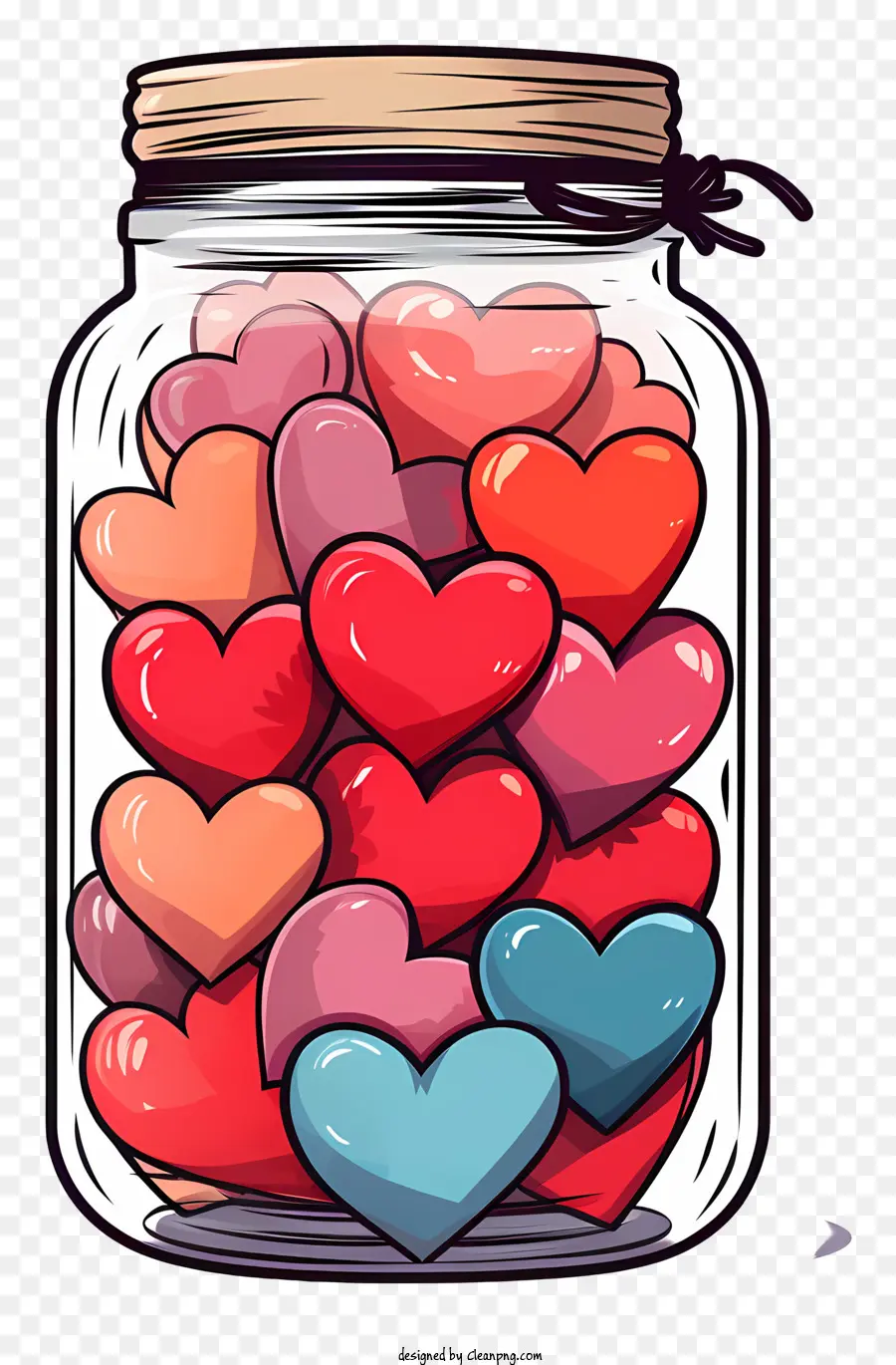 Tarro De Cristal，Corazones En Frasco PNG