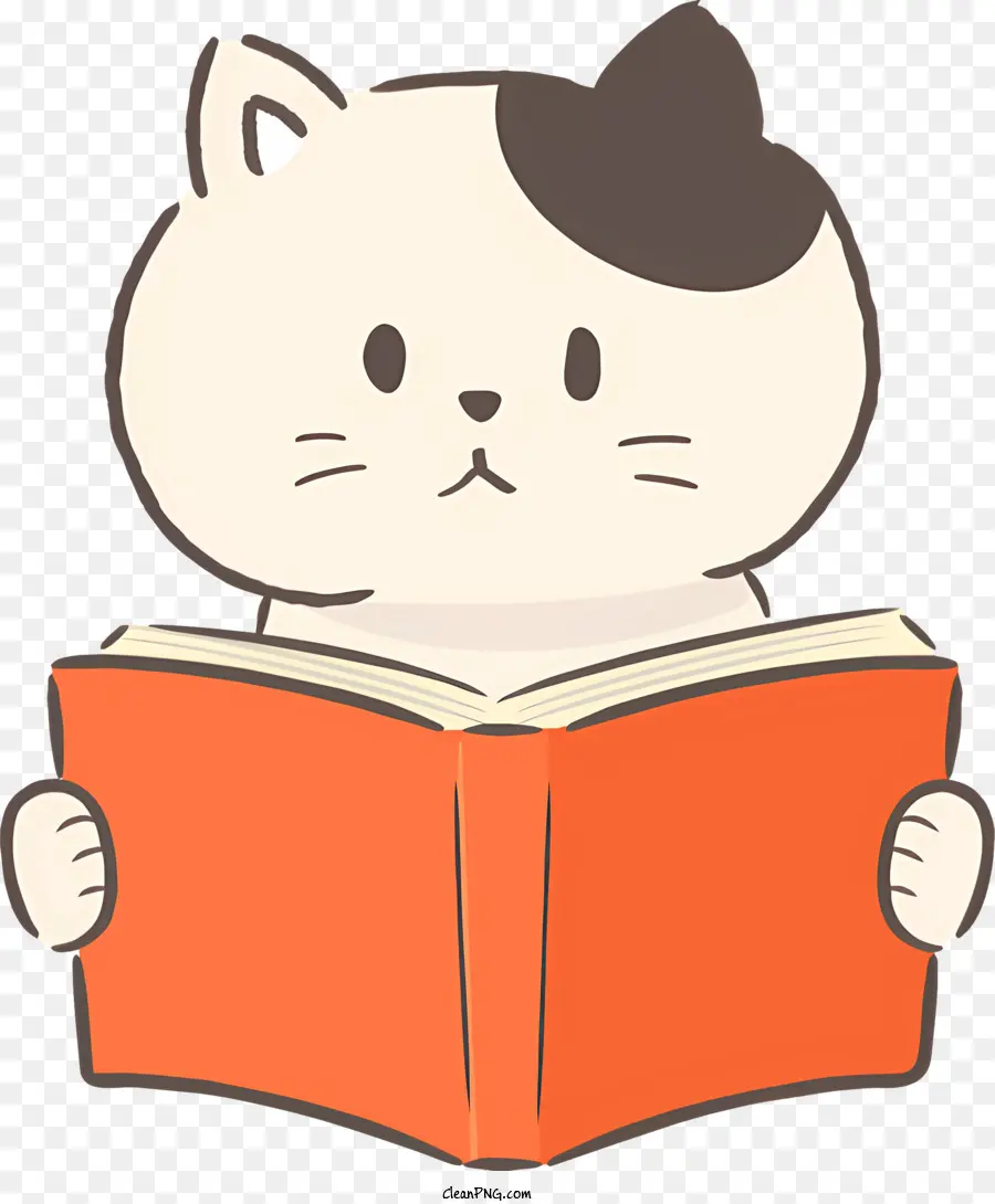 Libro De Lectura De Gatos，Gato De Dibujos Animados PNG