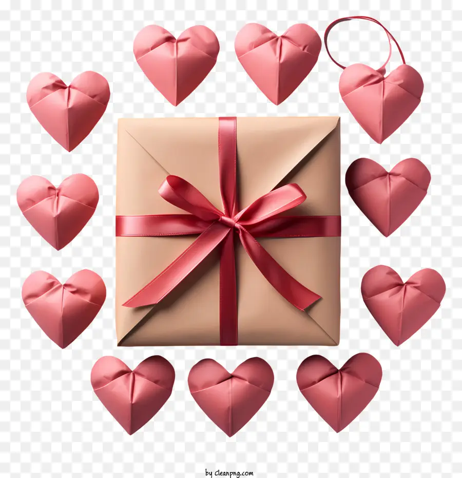 Sobre，Caja De Regalo Con Corazones PNG