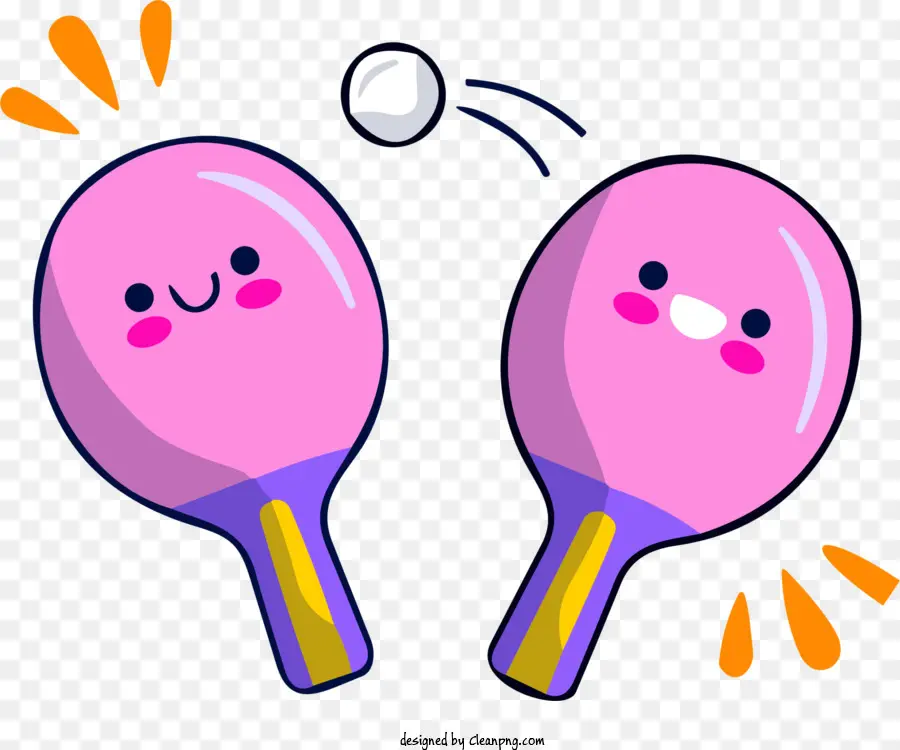 Raquetas De Ping Pong，Caras Sonrientes PNG