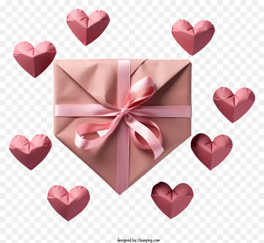 Sobre，Caja De Regalo Con Corazones PNG