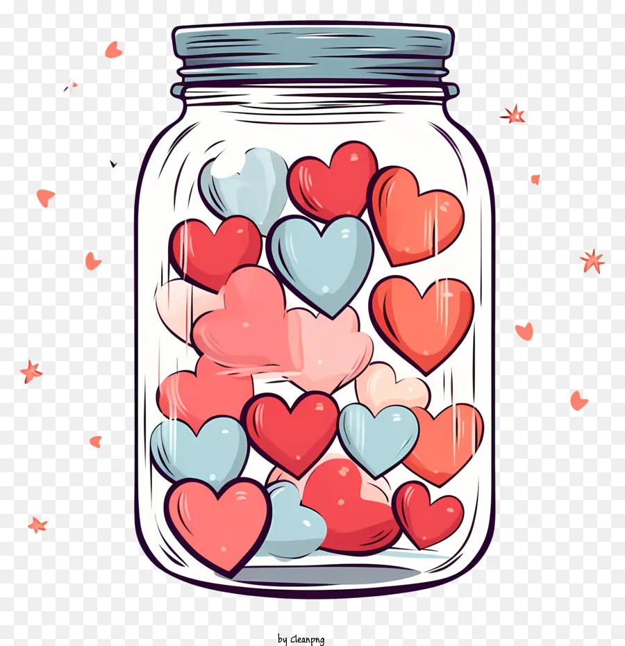 Jar Mason，Dulces En Forma De Corazón PNG