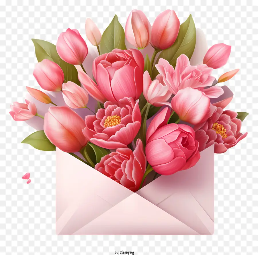 Envolvente，Tulipanes Rosados PNG