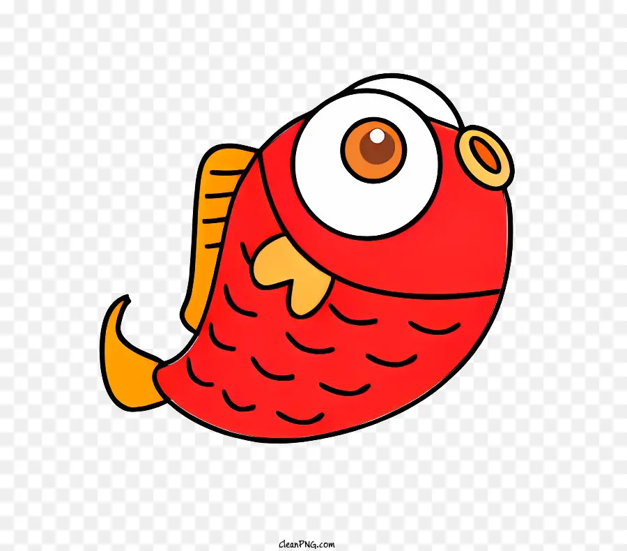 Dibujos Animados De Pescado，Pez Rojo PNG