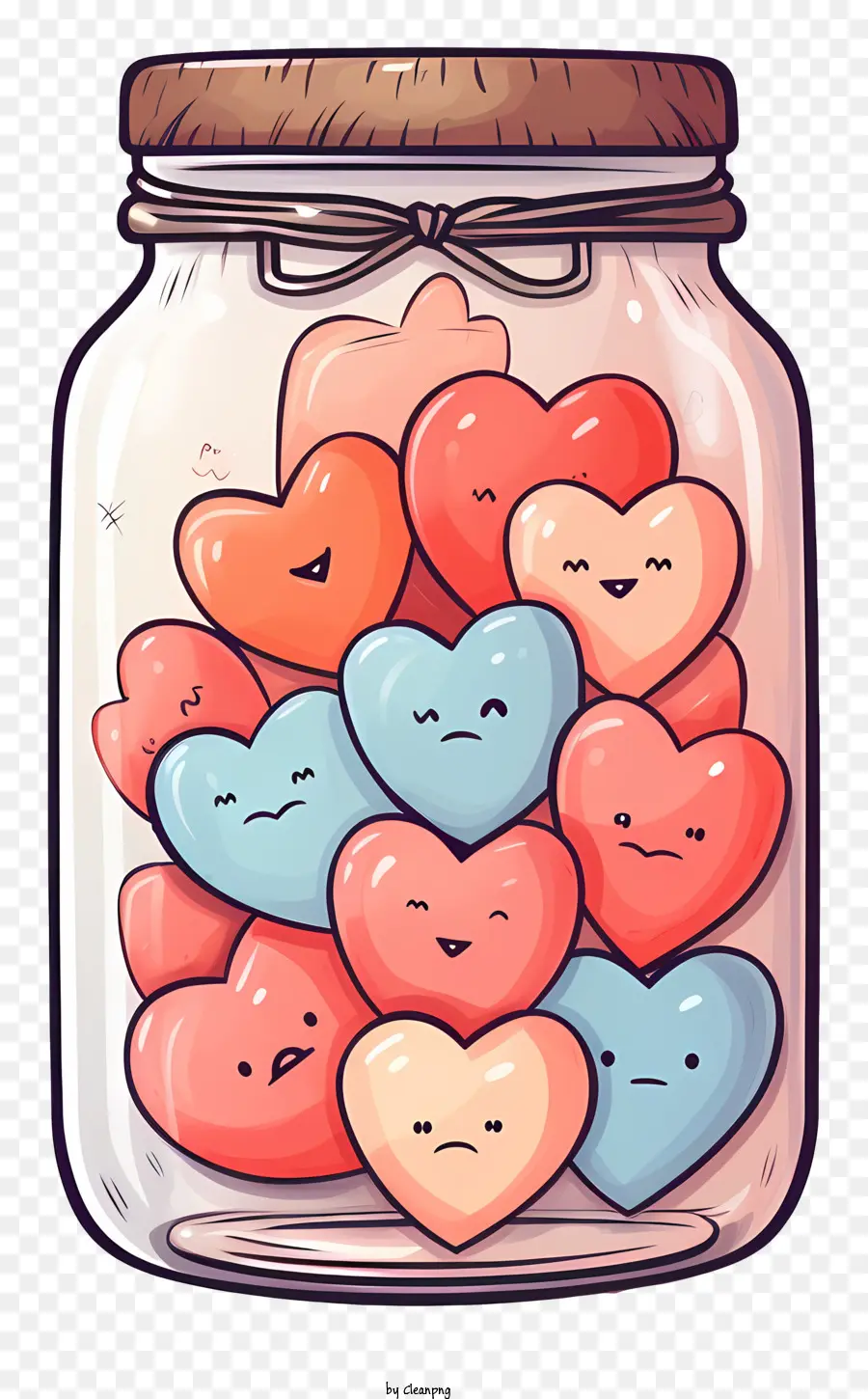 Jar Mason，Dulces En Forma De Corazón PNG